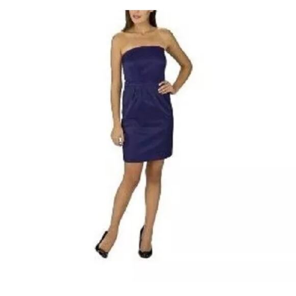 Target Limited Edition Sateen Woven Twill Strapless Blue Plum Point Size 6 - Picture 1 of 7